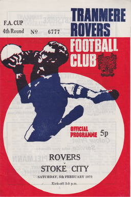 Tranmere Rovers v Stoke City programme cover